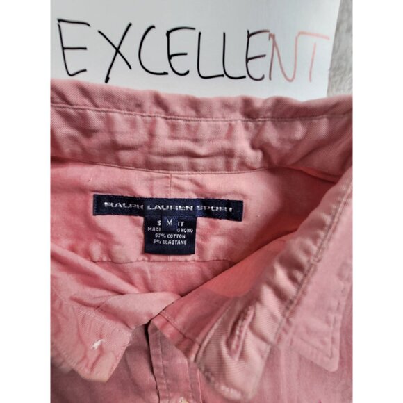 Ralph Lauren Sport Mens Pink Button-Up Shirt Medium Slim Fit Stretch Casual - Picture 3 of 8